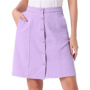 Women's Denim Skirts A-Line Short Purple